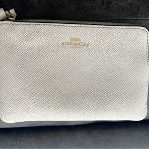 Coach Cream Textured Clutch